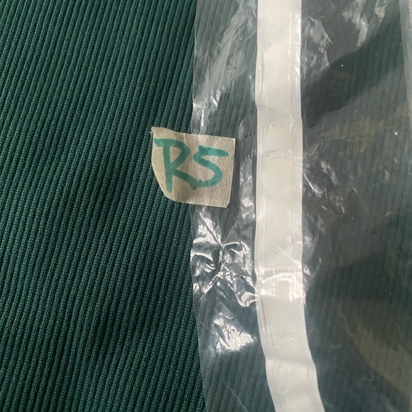 NWOT OQQ - Ribbed - Round Neck - Long Sleeve - Bellbottom Dark Green Jumpsuit L - Picture 2 of 2